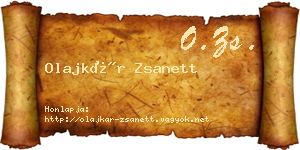 Olajkár Zsanett névjegykártya